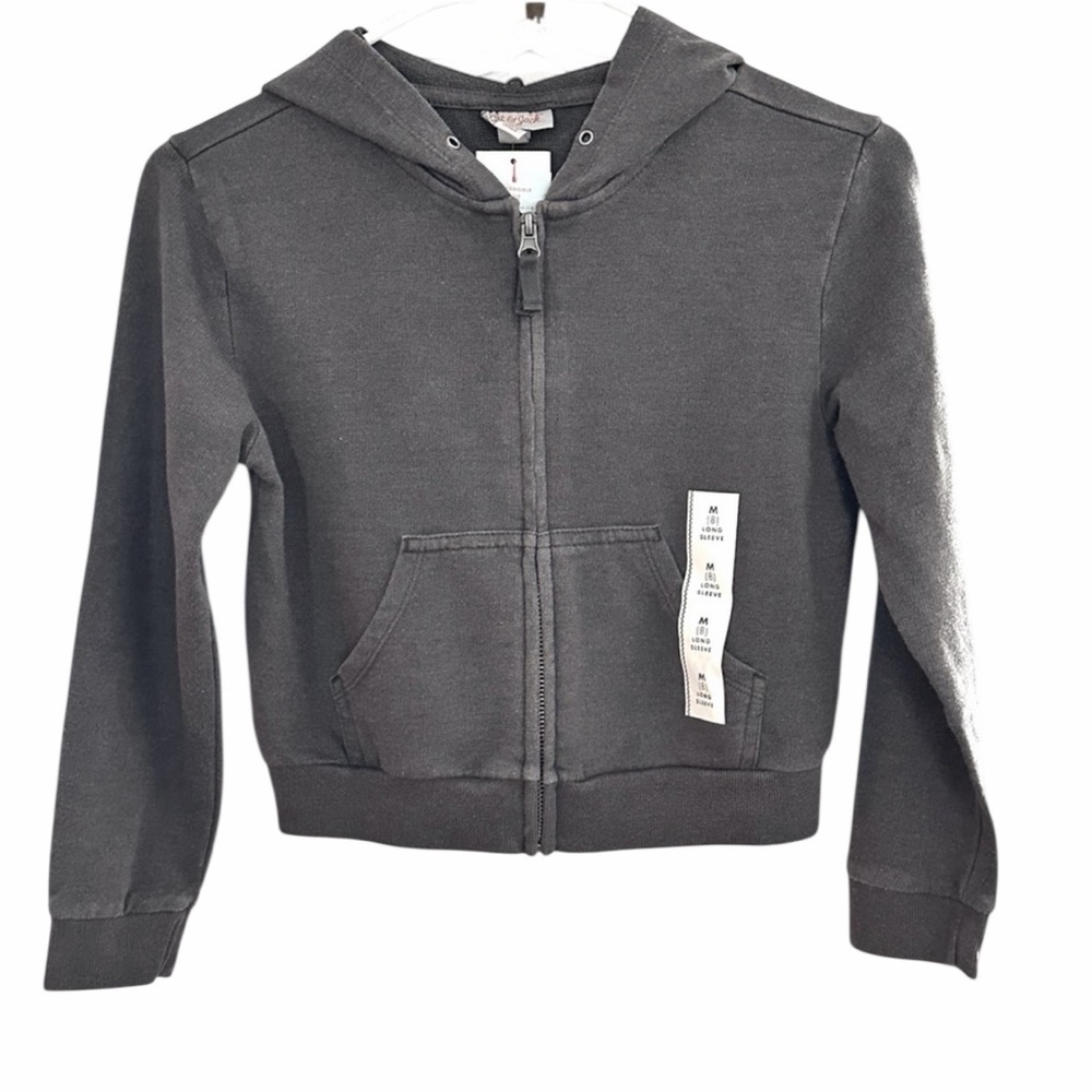 Cat & Jack Kids Gray Fullzip Hooded Sweatshirt - Size Medium (8) - New With Tags